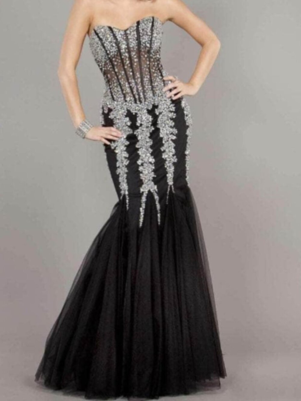 NWT Jovani 5908SC Tulle Evening Dresses Red size 0